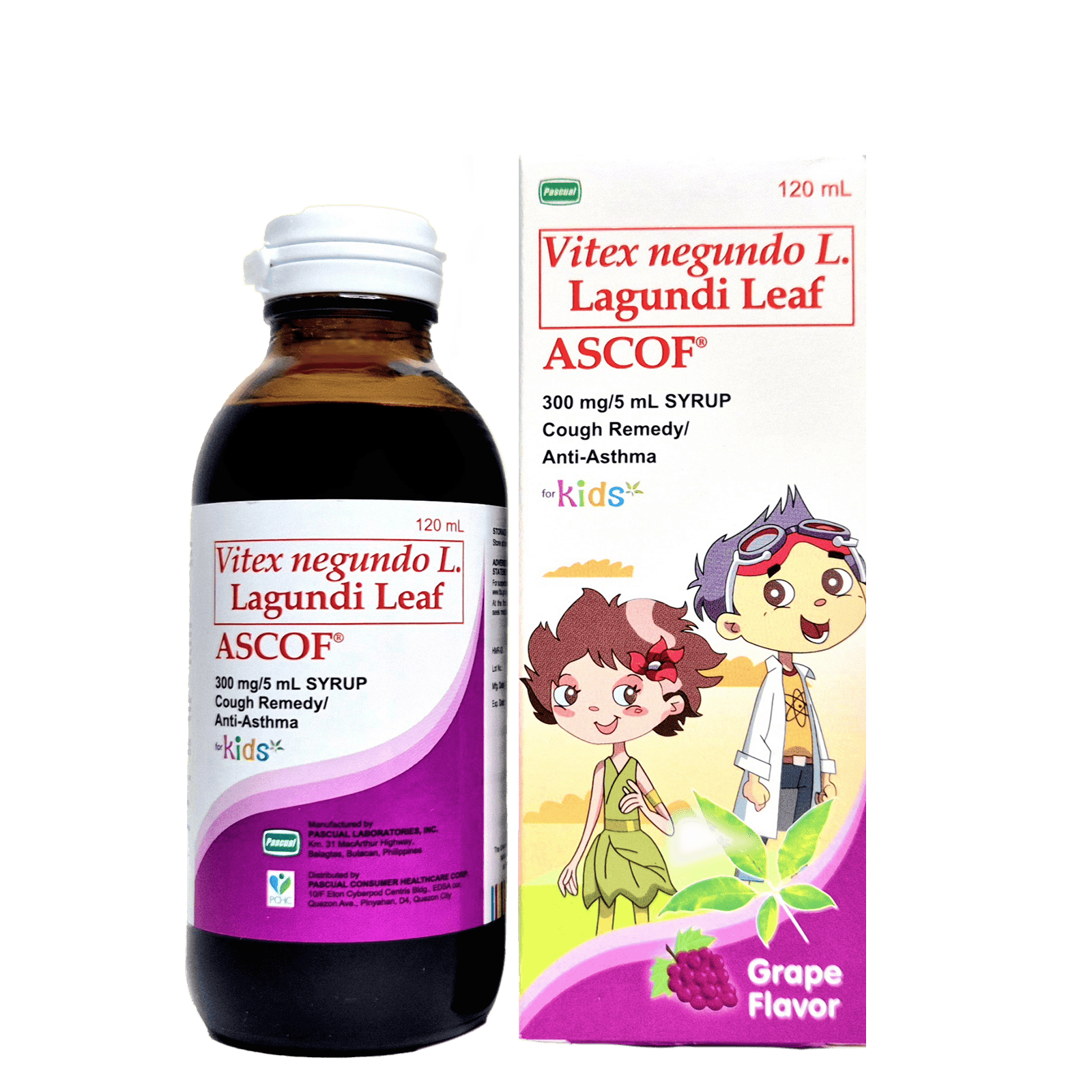 ASCOF Lagundi Syrup GRAPE (300mg/5mL)
