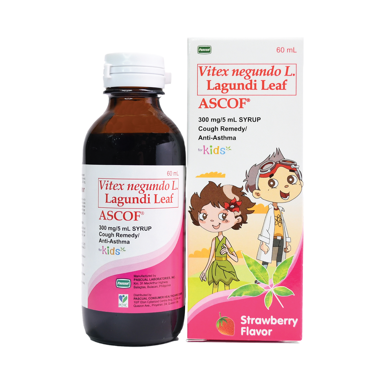 ASCOF Lagundi Syrup STRAWBERRY (300mg/5mL)