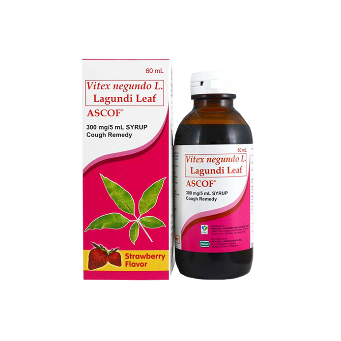 ASCOF Lagundi Syrup STRAWBERRY (300mg/5mL) ASCOF Lagundi Syrup STRAWBERRY (300mg/5mL)