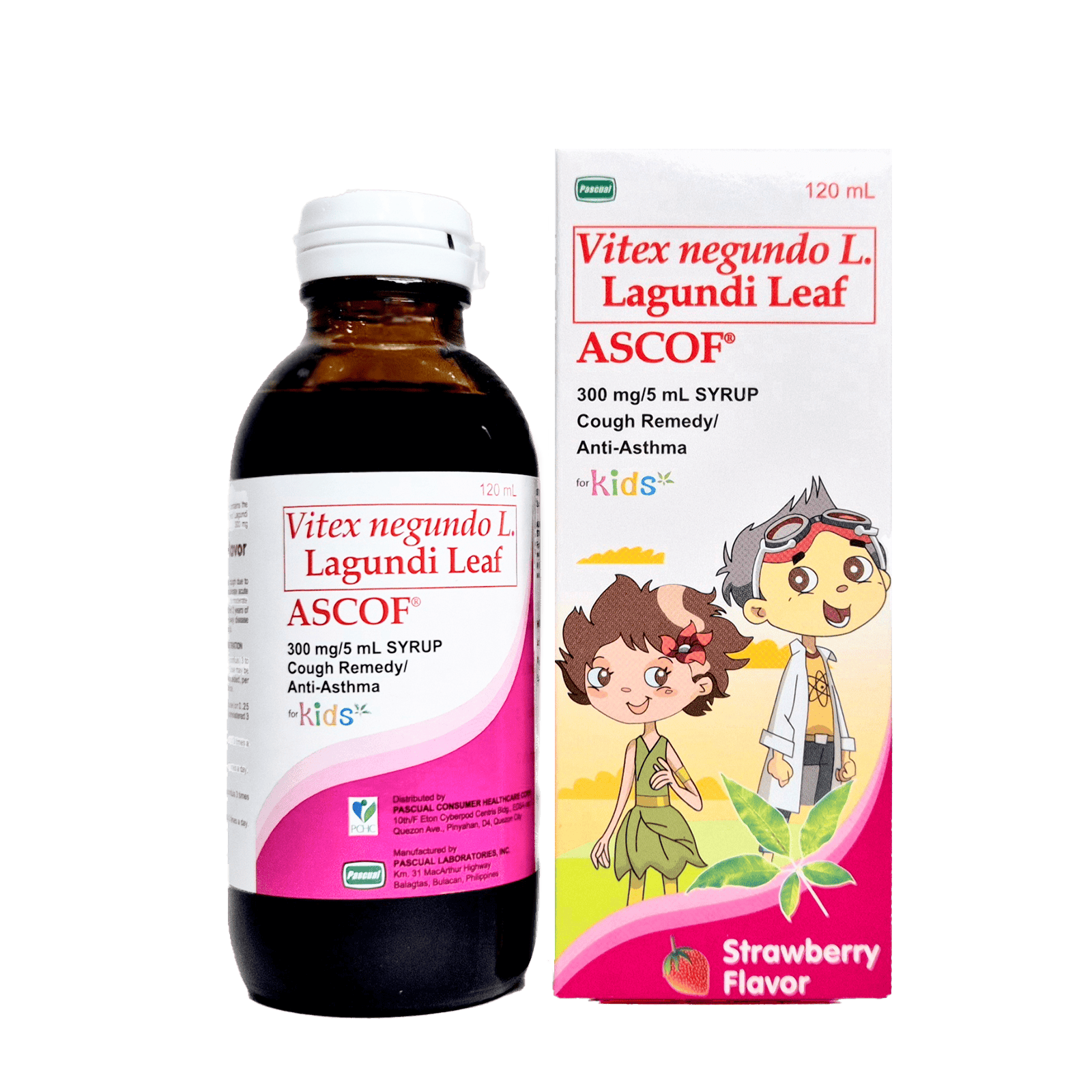 ASCOF Lagundi Syrup STRAWBERRY (300mg/5mL)