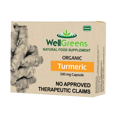 WellGreens Organic Turmeric Capsules 500 mg (30s)