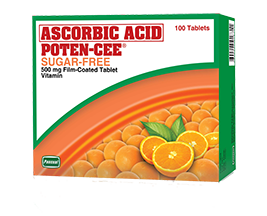 Poten-Cee Film Coated/Sugar-Free Ascorbic Acid 500mg Tablet (100's)