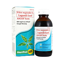 ASCOF Lagundi Forte Syrup Menthol Sugar Free Syrup (600mg/5mL)
