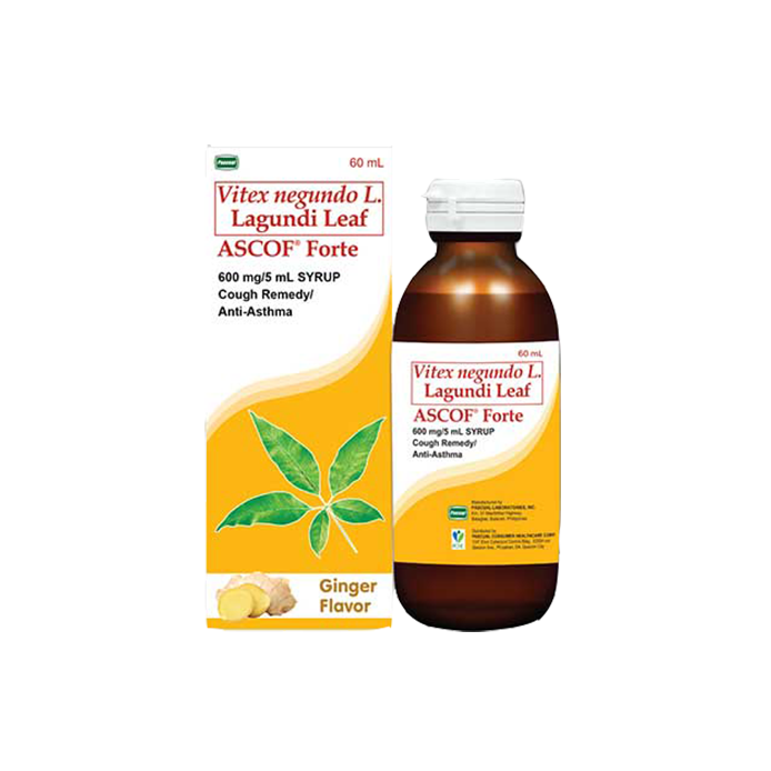 ASCOF Lagundi Forte Syrup Ginger (600mg/5mL)