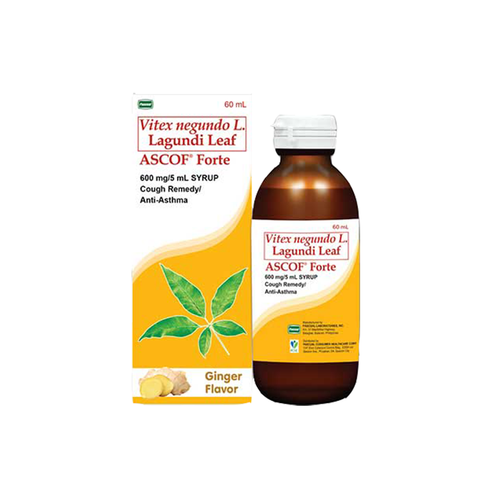 ASCOF Lagundi Forte Syrup Ginger (600mg/5mL) ASCOF Lagundi Forte Syrup Ginger (600mg/5mL)