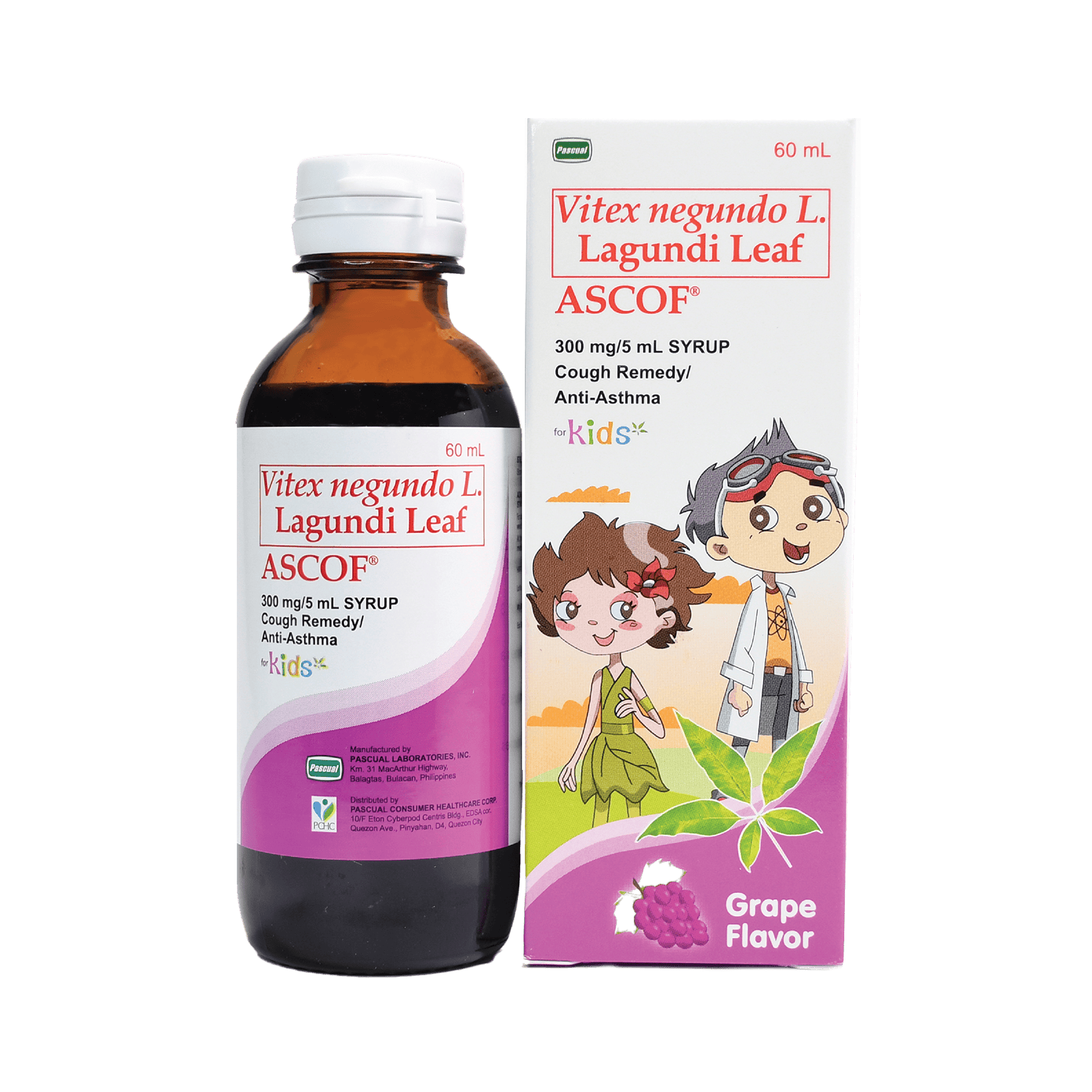ASCOF Lagundi Syrup GRAPE (300mg/5mL)